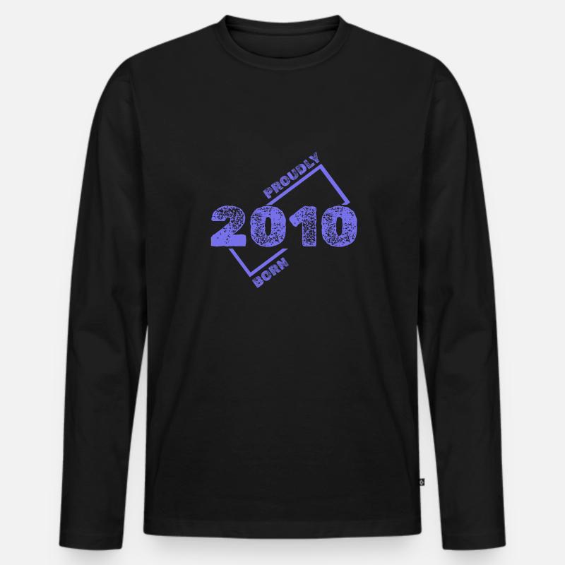Geboren 2010 - Männer Premium Bio Langarmshirt - Schwarz