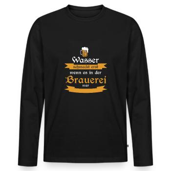 Malle Mallorca Party lustiger Spruch - Männer Premium Bio Langarmshirt - Schwarz - Vorne - Nico (187cm)