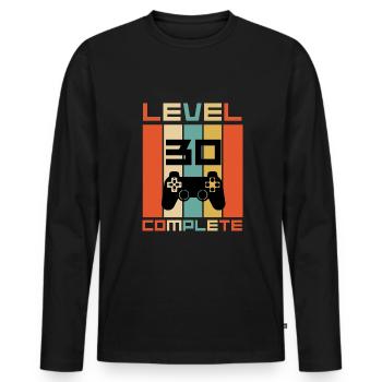 Niveau 30 Complet 30th Birthday Retro Gaming - T-shirt manches longues Premium bio Homme - noir - Devant - Nico (187cm)
