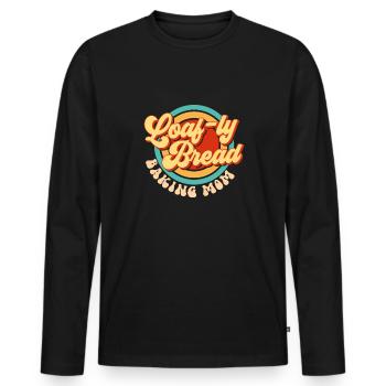Bread Baking Baker Bakery Sourdough - Men's Premium Organic Long Sleeve Shirt - black - Front - Nico (187cm)