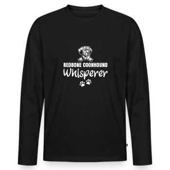 Redbone Coonhound Dog Gift - Men's Premium Organic Long Sleeve Shirt - black - Front - Nico (187cm)