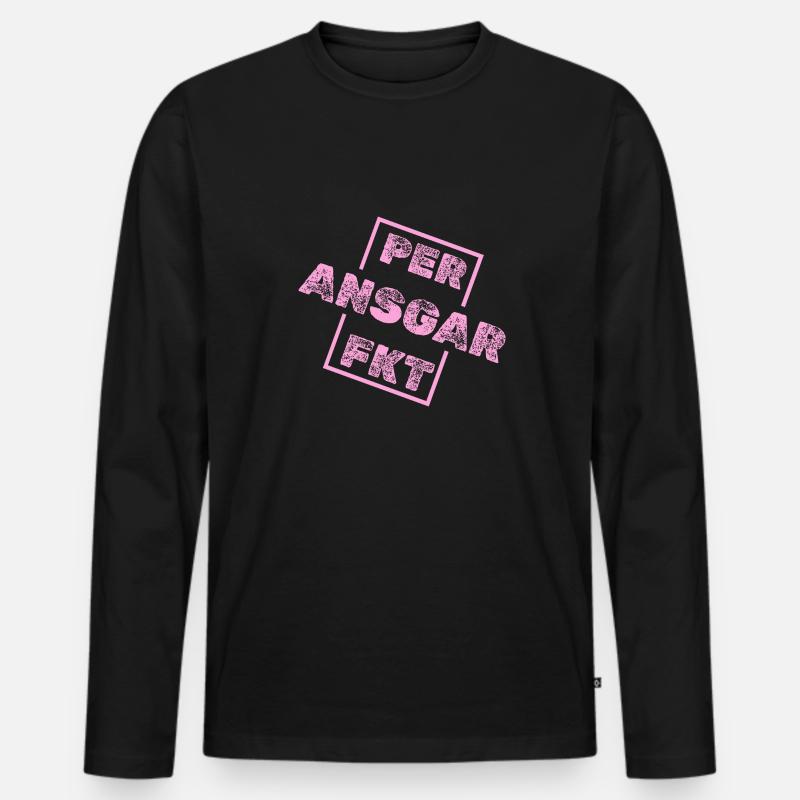 Einzigartig Ansgar - Männer Premium Bio Langarmshirt - Schwarz