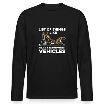 Construction machinery operator Excavator driver Excavator driver Construction workers - Men's Premium Organic Long Sleeve Shirt - black - Front - Nico (187cm)