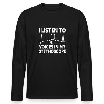 Cardiology Nurse Cardiologist - Men's Premium Organic Long Sleeve Shirt - black - Front - Nico (187cm)