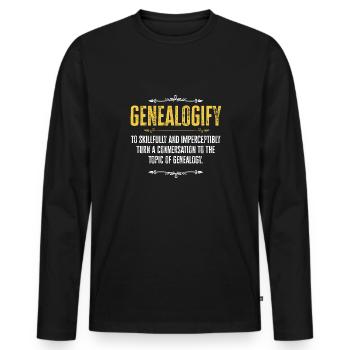 Genealogy Genealogy Genealogist - Men's Premium Organic Long Sleeve Shirt - black - Front - Nico (187cm)