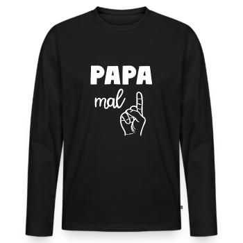 Papa mal Eins Vater - Männer Premium Bio Langarmshirt - Schwarz - Vorne - Nico (187cm)