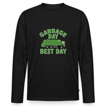 Garbage trucks, garbage day, garbage collection - Men's Premium Organic Long Sleeve Shirt - black - Front - Nico (187cm)