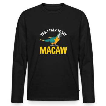 Yellow-breasted Macaw Parrot Blue And Yellow Macaw - Men's Premium Organic Long Sleeve Shirt - black - Front - Nico (187cm)