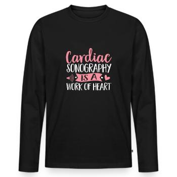 Kardiologe Medizinische Sonographie Ultraschall - Männer Premium Bio Langarmshirt - Schwarz - Vorne - Nico (187cm)