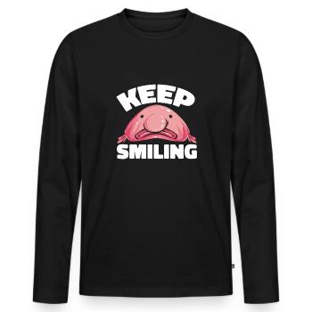 Blob fish - Men's Premium Organic Long Sleeve Shirt - black - Front - Nico (187cm)