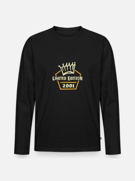 Edition 2001 - Männer Premium Bio Langarmshirt - Schwarz