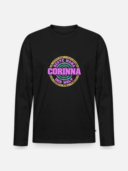 Mutter Corinna - Männer Premium Bio Langarmshirt - Schwarz