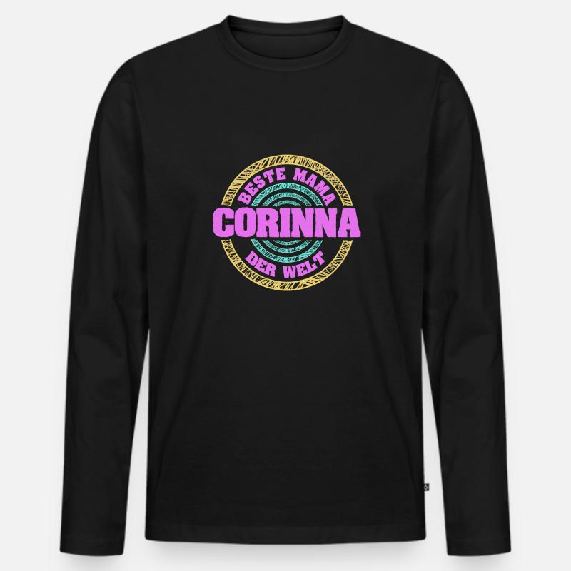 Mutter Corinna - Männer Premium Bio Langarmshirt - Schwarz