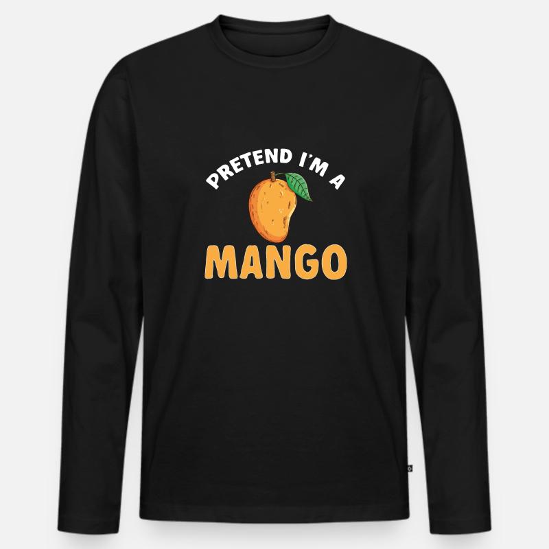 Mango Frucht Mango - Männer Premium Bio Langarmshirt - Schwarz
