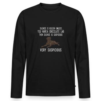 Chocolate Labrador Retriever Hund - Männer Premium Bio Langarmshirt - Schwarz - Vorne - Nico (187cm)