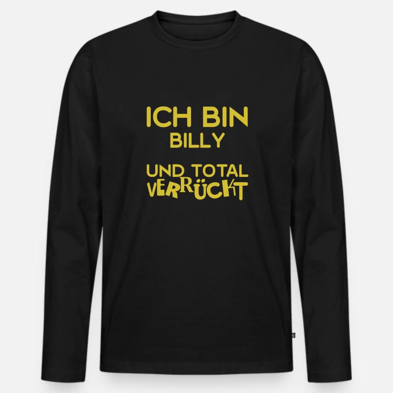 Billy als Billy - Männer Premium Bio Langarmshirt - Schwarz