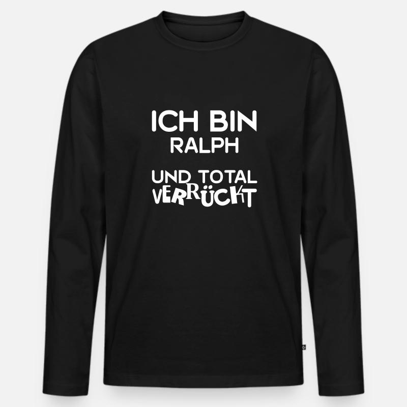 Vorname Ralph - Männer Premium Bio Langarmshirt - Schwarz