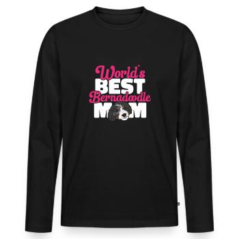 Bernedoodle Dog - Men's Premium Organic Long Sleeve Shirt - black - Front - Nico (187cm)
