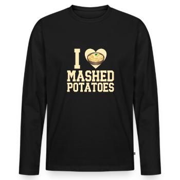 Mashed potatoes Mashed potatoes - Men's Premium Organic Long Sleeve Shirt - black - Front - Nico (187cm)