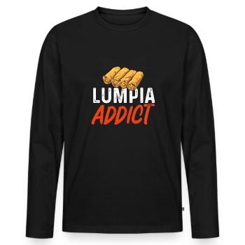 Lumpia Cuisine philippine Philippines - T-shirt manches longues Premium bio Homme - noir - Devant - Nico (187cm)
