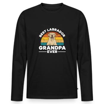 Labrador Retriever jaune - T-shirt manches longues Premium bio Homme - noir - Devant - Nico (187cm)