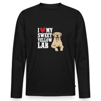 Labrador Retriever jaune - T-shirt manches longues Premium bio Homme - noir - Devant - Nico (187cm)