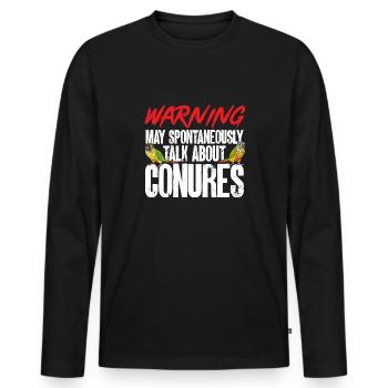 Molina Parakeet Parrot Bird Parakeet - Men's Premium Organic Long Sleeve Shirt - black - Front - Nico (187cm)