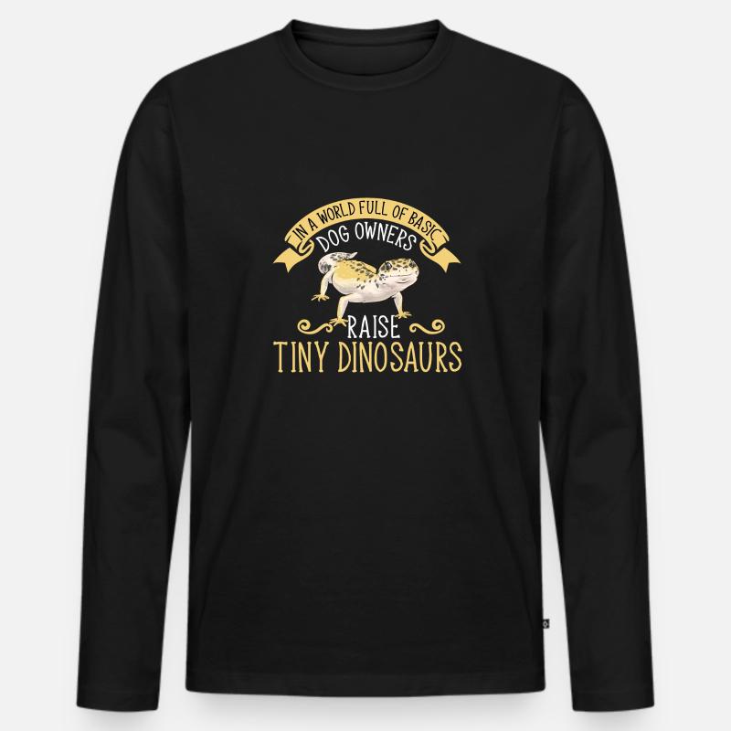 Leopardgecko Reptil Haustier Gecko - Männer Premium Bio Langarmshirt - Schwarz