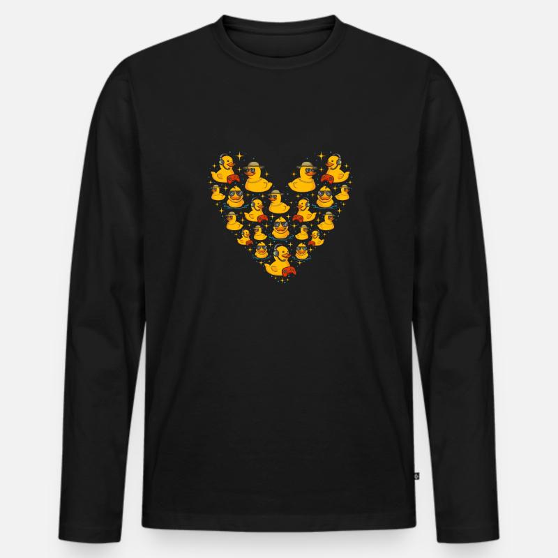 Quietscheentchen Quietscheente Gummiente - Männer Premium Bio Langarmshirt - Schwarz