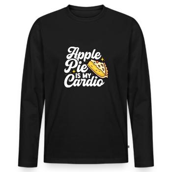 Apfelkuchen ist mein Cardio-Thanksgiving-Apfelkuchen-Liebhaber - Männer Premium Bio Langarmshirt - Schwarz - Vorne - Nico (187cm)