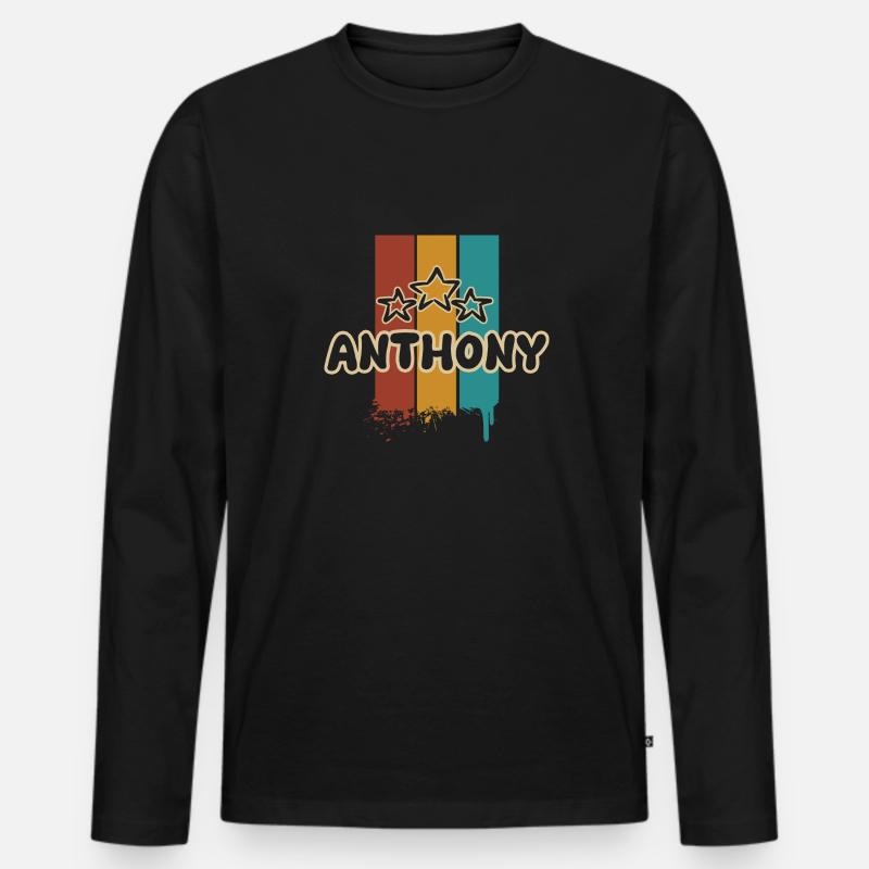 Anthony - Männer Premium Bio Langarmshirt - Schwarz