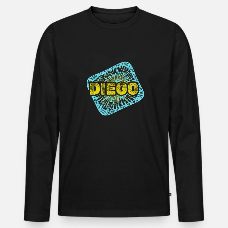 Diego als Freizeit - Männer Premium Bio Langarmshirt - Schwarz