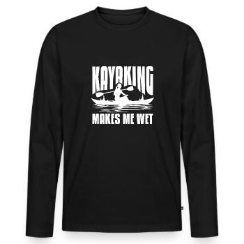 kayaking makes me wet Design for a kayak woman - Männer Premium Bio Langarmshirt - Schwarz - Vorne - Nico (187cm)