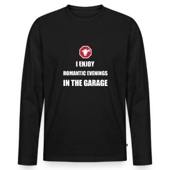 Profitez des soirées dans le garage mécanicien automobile - T-shirt manches longues Premium bio Homme - noir - Devant - Nico (187cm)