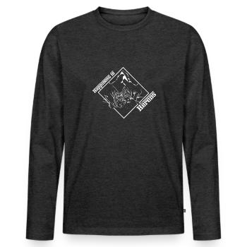 Kuh von Herens Glück ist Herens! - Männer Premium Bio Langarmshirt - Anthrazit meliert - Vorne - Nico (187cm)