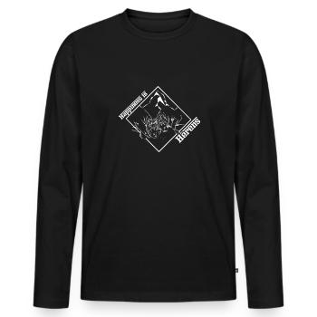 Vache d'hérens happiness is hérens! - T-shirt manches longues Premium bio Homme - noir - Devant - Nico (187cm)