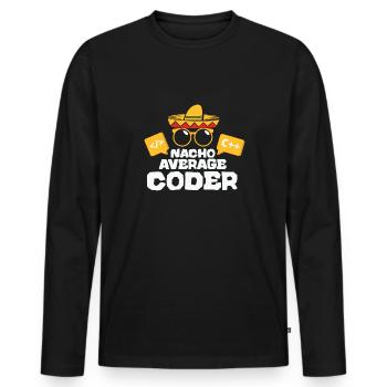 Nacho Average Coder Coding Taco Mexican Programmer - Männer Premium Bio Langarmshirt - Schwarz - Vorne - Nico (187cm)
