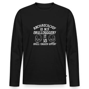 Archäologie Geschenk Archäologe - Männer Premium Bio Langarmshirt - Schwarz - Vorne - Nico (187cm)