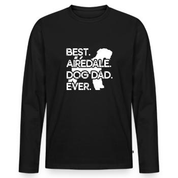 Airedale Terrier Hund - Männer Premium Bio Langarmshirt - Schwarz - Vorne - Nico (187cm)