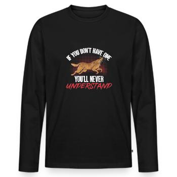 Malinois Belgischer Schäferhund Mechelaar Hund - Männer Premium Bio Langarmshirt - Schwarz - Vorne - Nico (187cm)