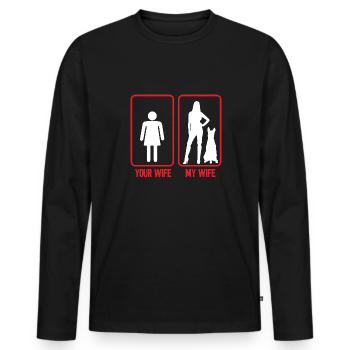 Malinois Belgischer Schäferhund Mechelaar Hund - Männer Premium Bio Langarmshirt - Schwarz - Vorne - Nico (187cm)