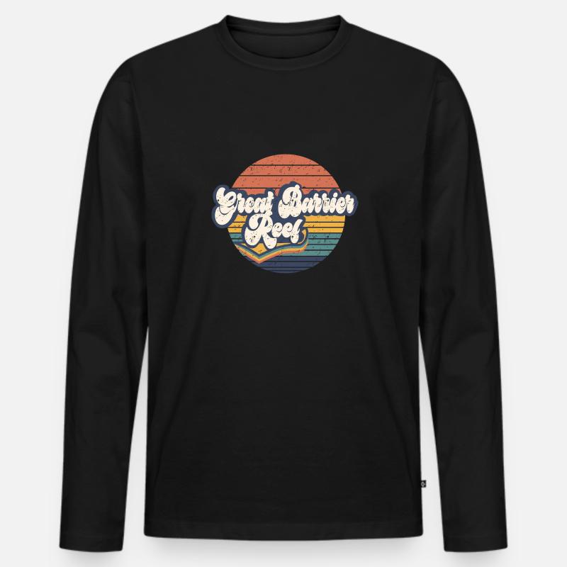 Great Barrier Reef - Männer Premium Bio Langarmshirt - Schwarz