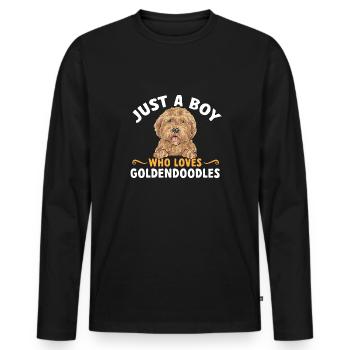Goldendoodle Doodle Dog - Men's Premium Organic Long Sleeve Shirt - black - Front - Nico (187cm)