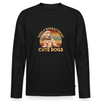 Cockapoo Hund - Männer Premium Bio Langarmshirt - Schwarz - Vorne - Nico (187cm)