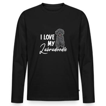 Labradoodle Dog - Men's Premium Organic Long Sleeve Shirt - black - Front - Nico (187cm)