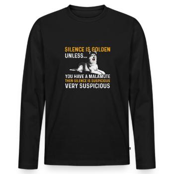 Alaskan Malamute Hund - Männer Premium Bio Langarmshirt - Schwarz - Vorne - Nico (187cm)