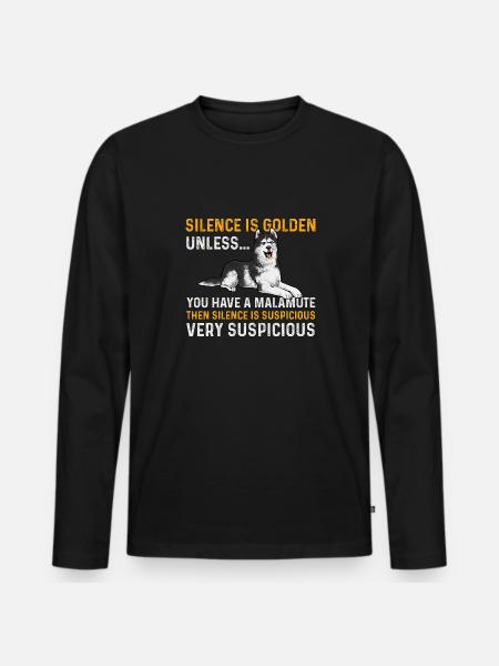 Alaskan Malamute Dog - Men's Premium Organic Long Sleeve Shirt - black