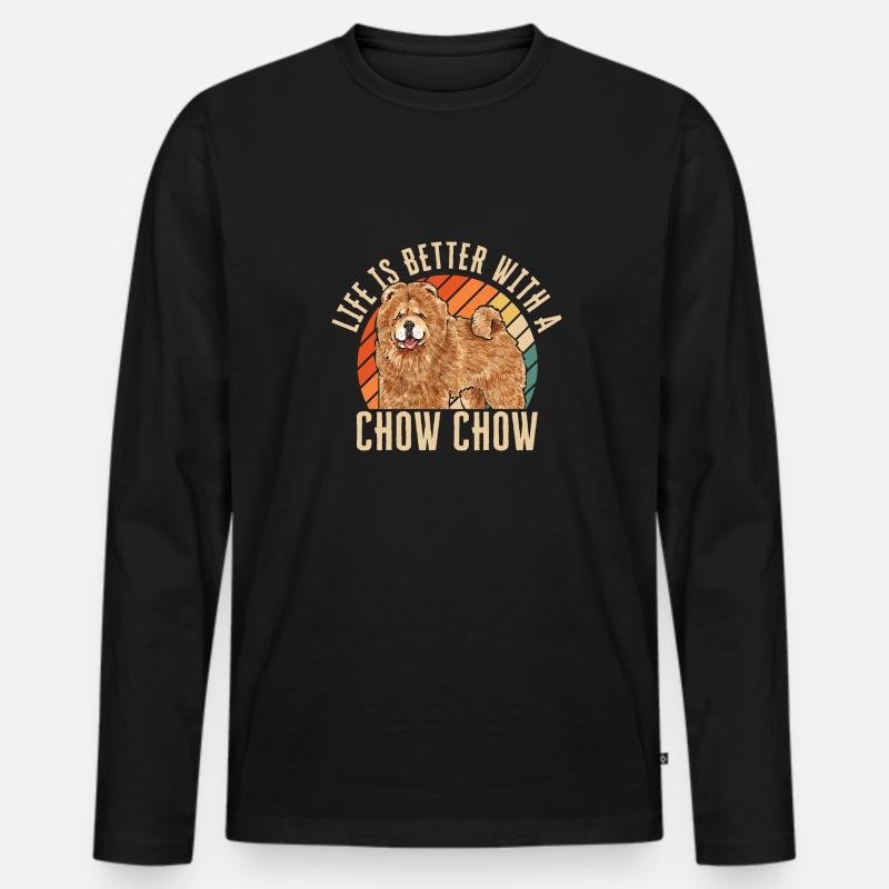 Chow Chow Hund - Männer Premium Bio Langarmshirt - Schwarz