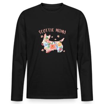 Scottish Terrier Scottie Hund - Männer Premium Bio Langarmshirt - Schwarz - Vorne - Nico (187cm)