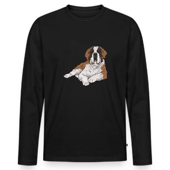 St. Bernard St. Bernard Dog Dog - Men's Premium Organic Long Sleeve Shirt - black - Front - Nico (187cm)
